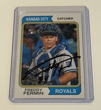 SIGNED 2023 Topps Heritage High Number Freddy Fermin #718 (RC) SP Royals Padres