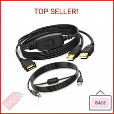 Herfair Printer Splitter for Two Computers USB A Splitter 1 in 2 Out for Share O