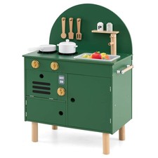 Play Kitchen for Kids w/Stoves Faucet Sink Microwave Oven Cooking Accessories