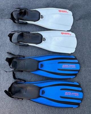 Lot of 2 Mares Power Plana SL - Plana Quattro Scuba Diving Fins.