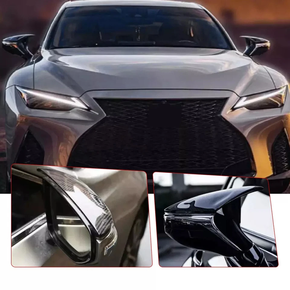 Cubiertas de tapas de espejos retrovisores de fibra de carbono estilo M para Lexus IS300 IS350 IS500 2021-2023 Foto 3 de 4