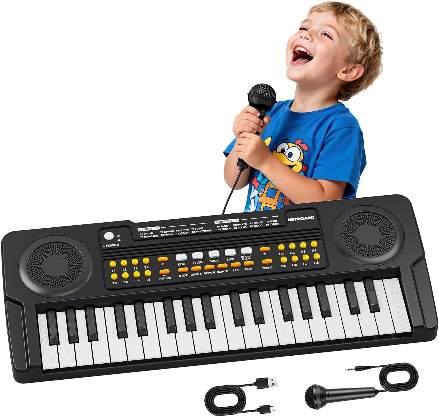 Pianoforte Tastiera Giocattolo per Bambini 37 Tasti Con Microfono Giocattolo Str