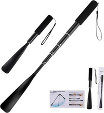 Shoe Horn Long Handle,14.5"-37" Retractable Shoe Horn,Aluminum Shoe Horn for Men