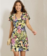 Tommy Bahama Darcy Verde Blooms Short-Sleeve Dress Medium