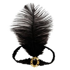 2 PCS Feather Headpiece Sequins 1920s Flapper Headband Carnival Party Decor