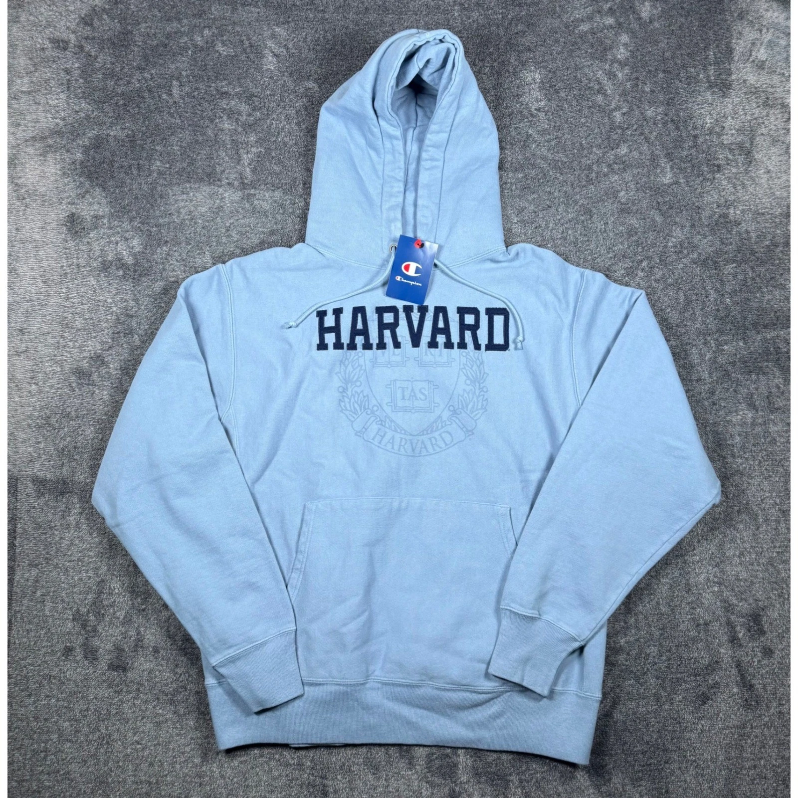 Champion Reverse Weave Harvard School Seal Hoodie NWT Large Blue Collegiate