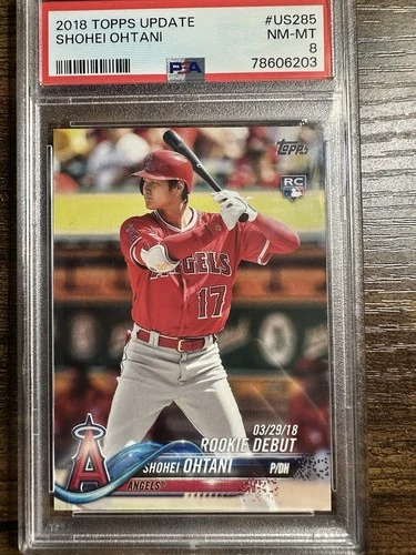 2018 Topps Update Series - Rookie Debut Shohei Ohtani #US285 (RC) PSA 8