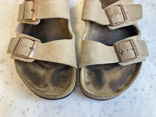 Lot of 2 Birkenstock Mens Size 43 Arizona Sandals Brown Suede Germany - Picture 6 of 17