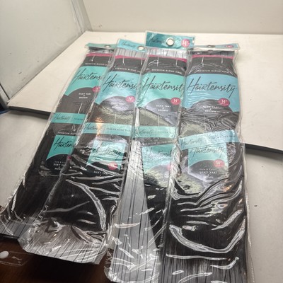 Hairtensity Silky 4 Yaki Brown 14  100% Human & Premium Blend Hair 4 Pack New!