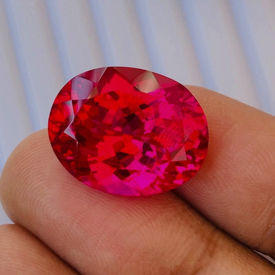 Burma Pink Ruby Unheated Oval Shape 17-18 Ct Loose Gemstone For Jewelry Making