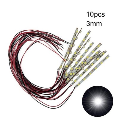 10pcs Pre Wired White Light Strip 6 LED Licht Selbstklebend Flexibel 12V-18V