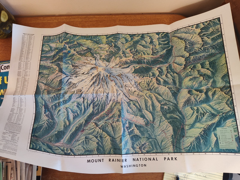 Vintage 1978 Mount Rainier NP National Park Washington Map DEE MOLENAAR
