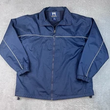 Vintage Smith’s Workwear Jacket Windbreaker Coaches Jacket Blue Zip Men’s Large