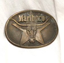 1987 Marlboro Longhorn Solid Brass Belt Buckle