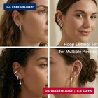 Small Gold Huggie Hoop Earrings Set for Women Men Hypoallergenic 14K Plated Stac