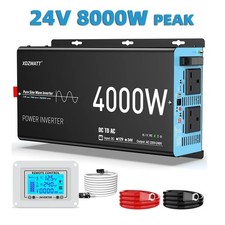 4000W 8000W Pure Sine Wave Inverter Power 24V to 240V Converter Camping Boat Car