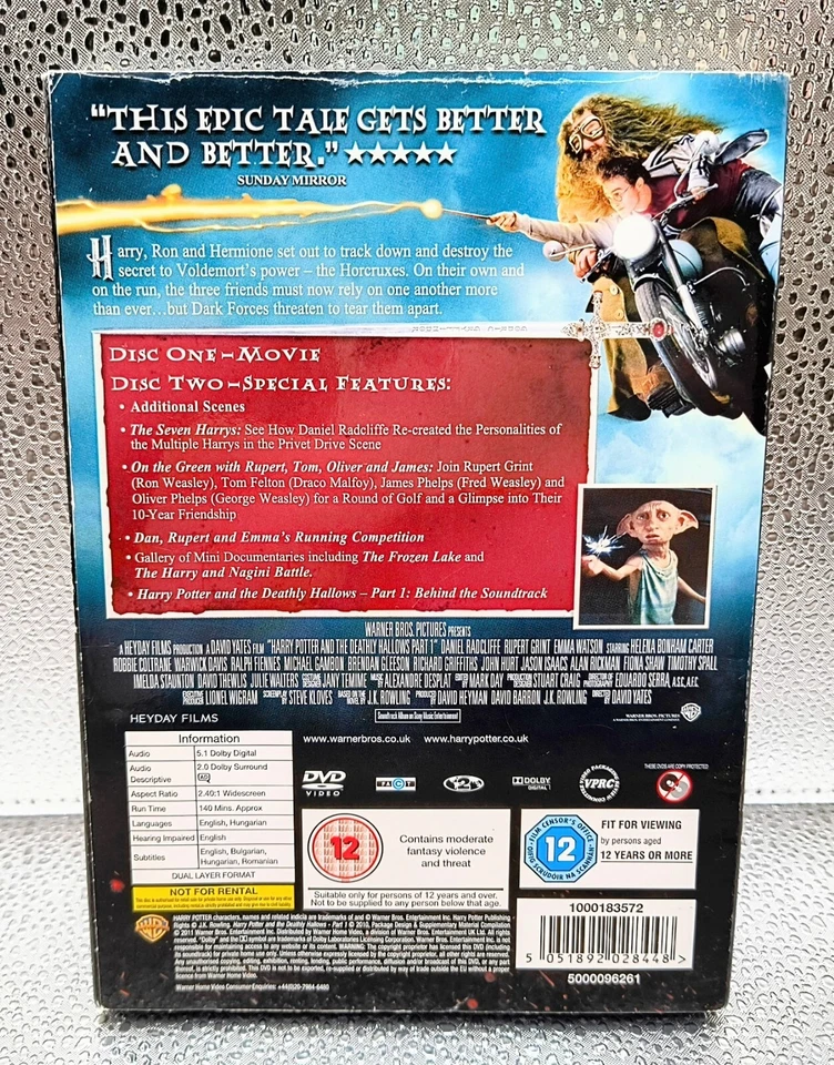 Harry Potter And The Deathly Hallows Part 1 & Part 2 Disc Box Set DVD - Image 2 of 4