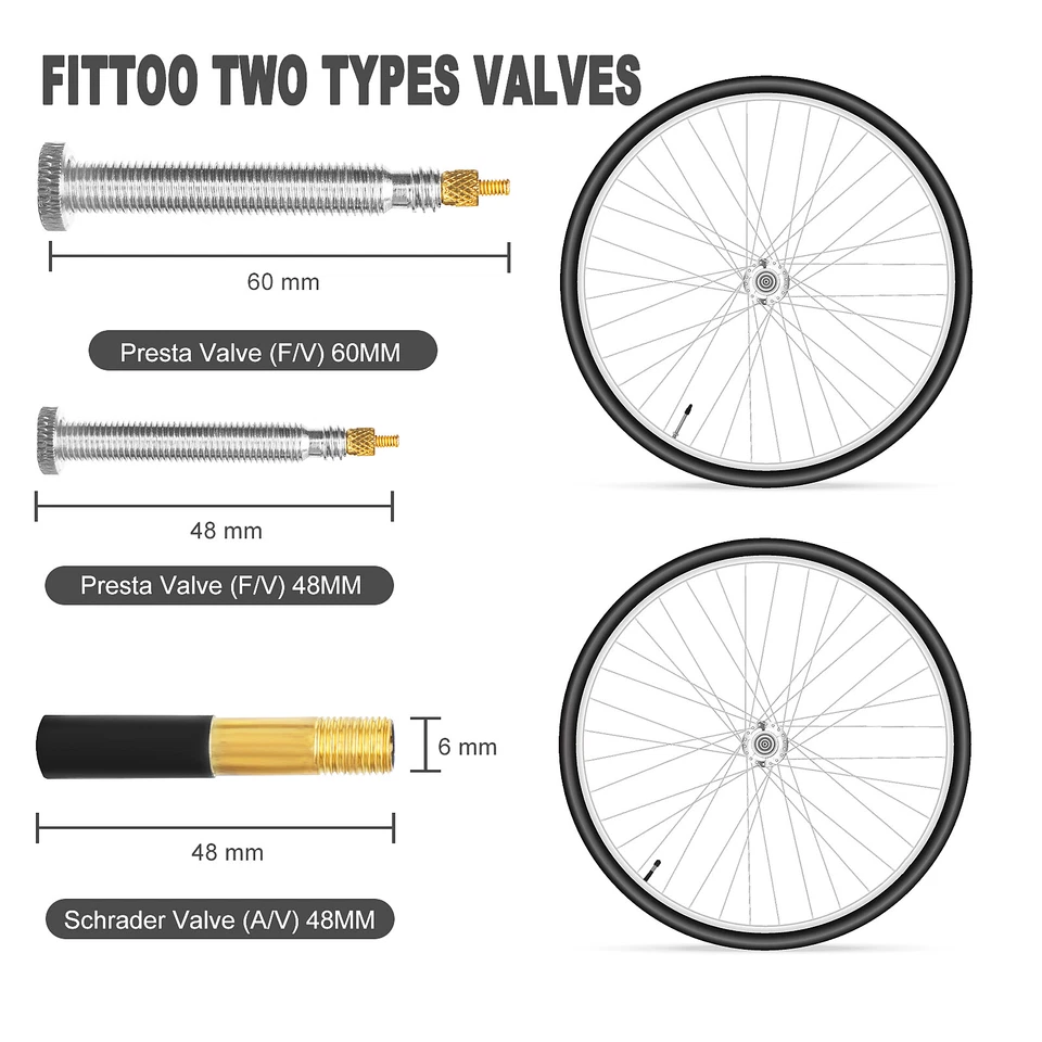 FITTOO Bike Inner Tube Bicycle Tube 12"16"20"24" 26" 27.5" 29" 700C PV  SV - image 2 of 4