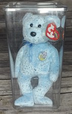 Decade the Bear – White - TY Beanie Babies - In Collectors Case - Retired