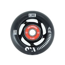 CORE Aero Inline Skate Wheels 60mm - Black (4 pack + Bearings) Metal Core