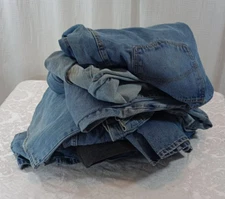 Fabric Denim Jeans for Scraps Crafting Quilting 6 Blue Pair 1 Black Pair 10+ lbs