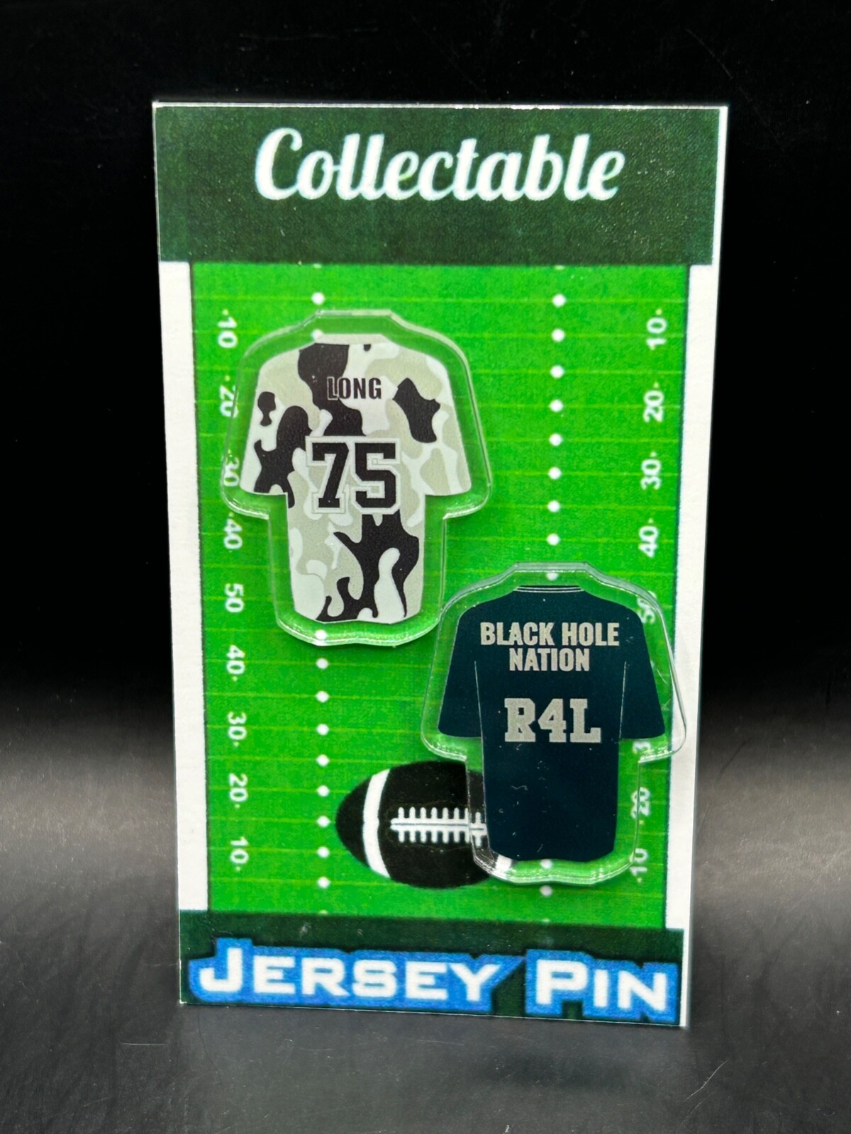 Las Vegas Raiders Howie Long R4L Jersey Lapel Pins Classic Collectibles Set of 2