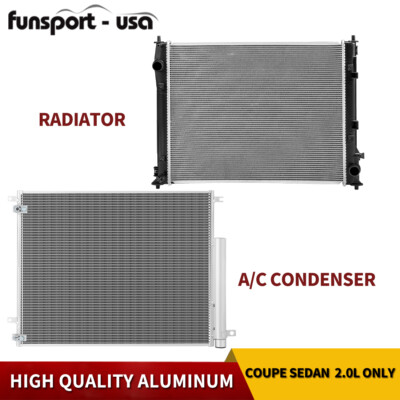Radiator AC Condenser for 16-21 Honda Civic 2.0L DX EX  LX LX-P SE i-Style Sport