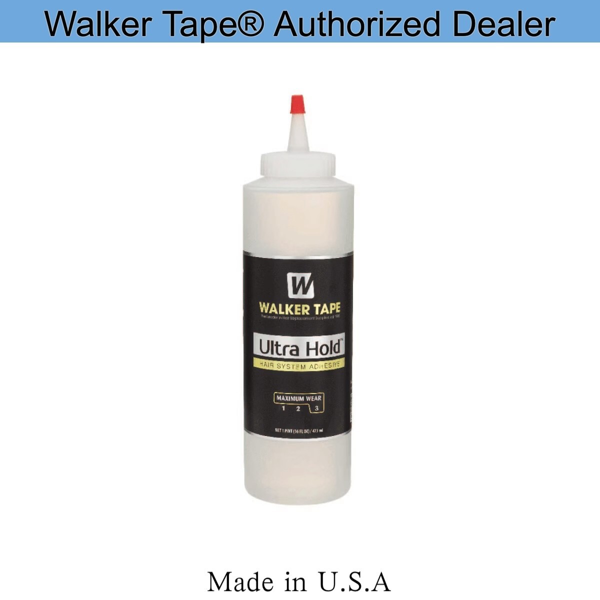 Walker Ultra Hold Adhesive Squeeze Bottle, Acrylic-Soft Bond, 16oz