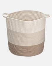 Flechtkorb zur Aufbewahrung aus Baumwolle Wäschekorb geflochten Seil Korb rund