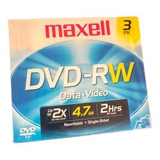 Maxell DVD-RW Data-Video 3 Blank Recordable Collectible Disc Retro Discontinued