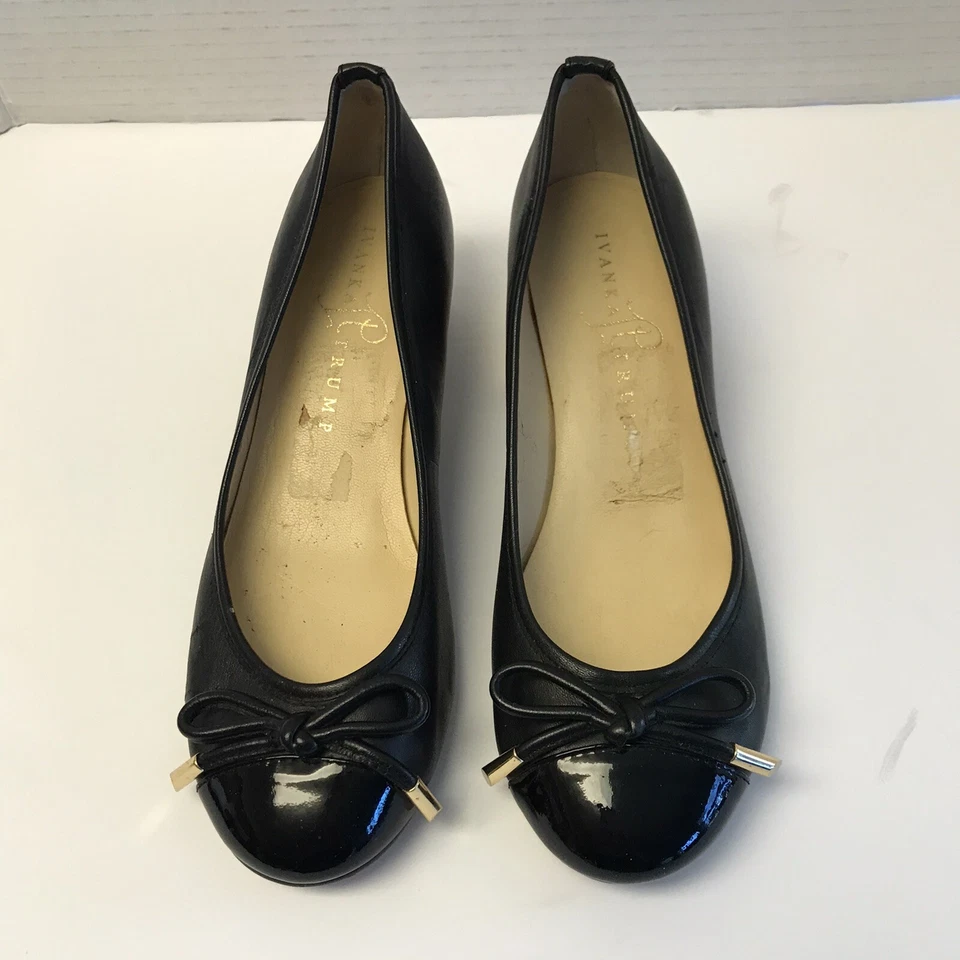 IVANKA TRUMP Size 6.5M Black Patent Leather Flats Smoking Loafers - Image 2 of 4