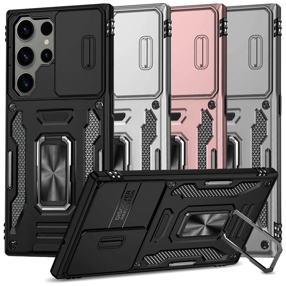 Galaxy S25 Ultra S25+ S25 Case with Ring Holder & Camera Privacy Cover