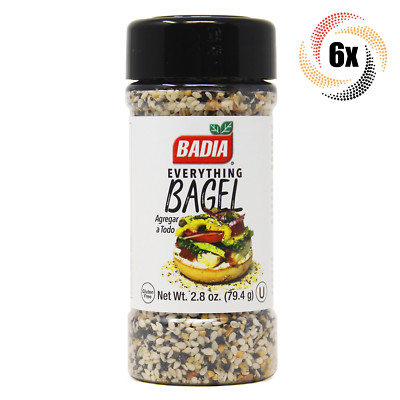 6x Shakers Badia Everything Bagel Seasoning | 2.8oz | Gluten Free & No MSG