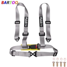 RASTP Racing Seat Belts 4 Point 4PT Harness Nylon Adjustable Gray