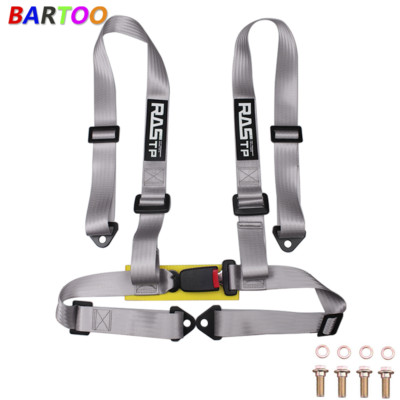 RASTP Racing Seat Belts 4 Point 4PT Harness Nylon Adjustable Gray