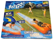 H2OGo! Aqua Ramp 18 Ft Single Water Slide - Faster Fun! - NEW - ages 5+l