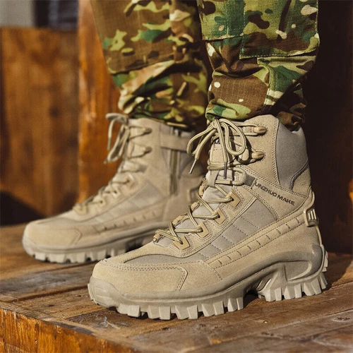 Stivali Uomo Escursionismo Militare Impermeabili Tattici Combattimento Moto Scarpe/ - Foto 3 di 32