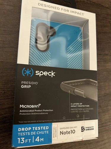 Speck Presidio Grip Designed for Impact Samsung Galaxy Note10 case blue/Teal New - Zdjęcie 2 z 3