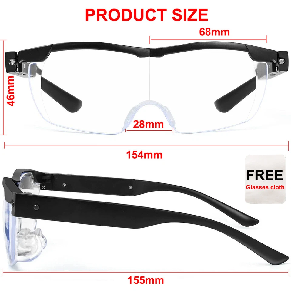 350% Magnifier Glasses With Led Light Magnifying Glasses Loupes Reading Sewing - Image 2 of 4