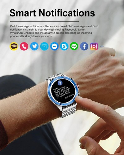 BANGWEI Smart Watch Men Touch Fitness Watch Bluetooth Call Waterproof USBOX - Picture 4 of 7
