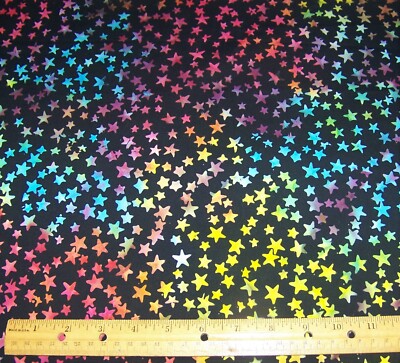 1 yard of Anthology Batik TWINKLE STARBURSTS NIGHT on BLACK 100% Cotton Fabric