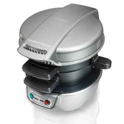 Hamilton Beach 25478 Breakfast Sandwich Maker - Silver With  Egg Cooker Ring