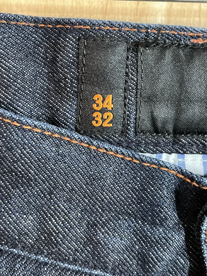 Ben Sherman Icon Jeans Button Fly Men’s Size 34X32 Blue Dark Wash 100% Cotton - Image 4 of 4