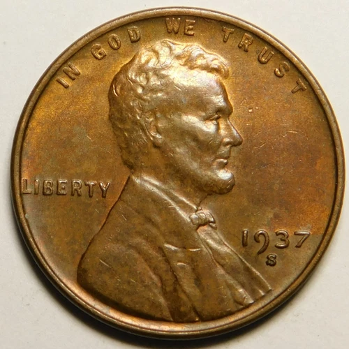 1937 S Lincoln Wheat Cent EF-AU "Actual Coin Pictured"