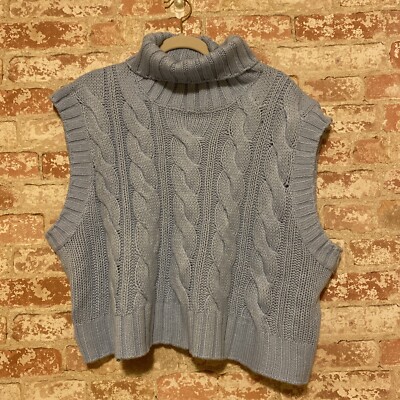 H&M Divided Baby Blue Cropped Sweater Vest NWT XL