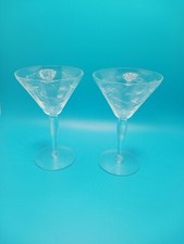 Vintage Crystal Glasss Ht5"Rim Radius 3"1/2 Set2Pre-Own