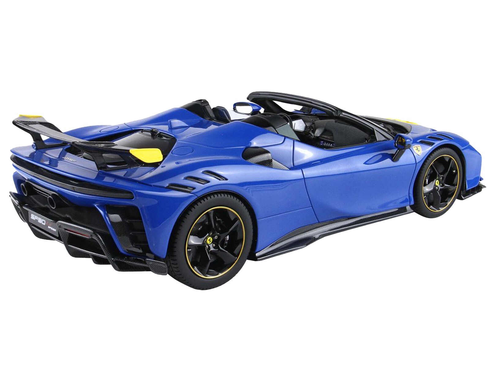 FERRARI SF90 XX SPIDER DINO BLUE & DISPLAY CASE 1/18 MODEL CAR BY BBR P 18238 A