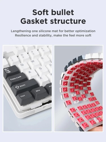 Mechanical Keyboard 2.4g/Usb/Bluetooth Tri Mode Wireless 87 Key Rgb Pbt Gasket - Picture 19 of 30