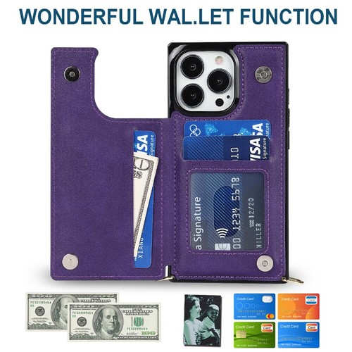 For iPhone 16e 16 15 14 13 12 Pro Max Plus Leather Wallet Case Stand Cover Strap - Picture 6 of 61