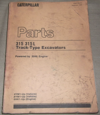 CAT CATERPILLAR 315 315L TRACK EXCAVATOR PARTS MANUAL BOOK S/N 4YM
